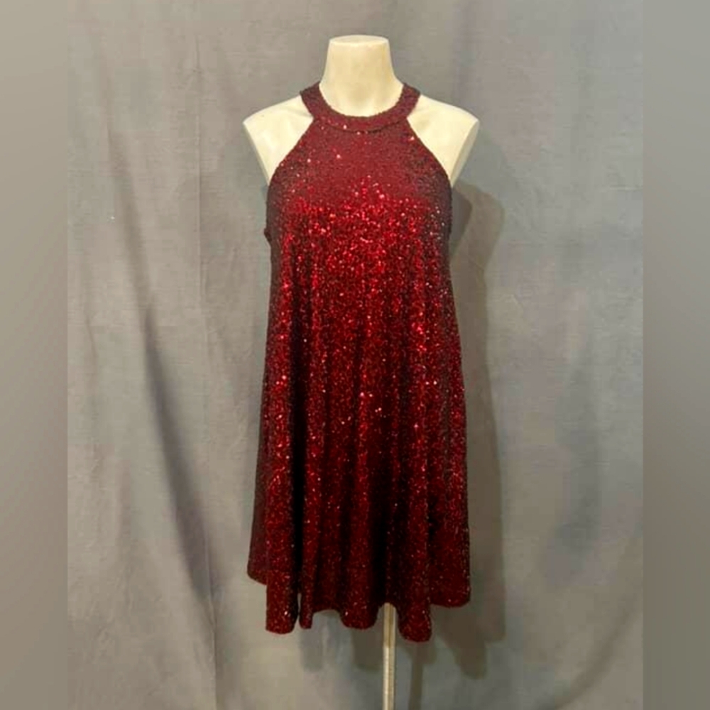 By Together Red Sequin Mini Dress